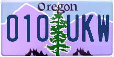 OR license plate 010UKW