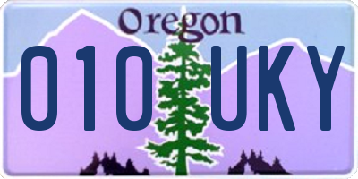 OR license plate 010UKY