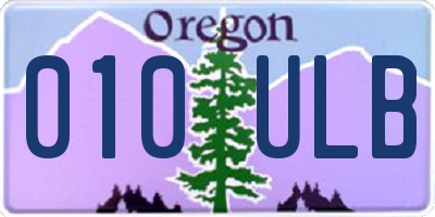 OR license plate 010ULB