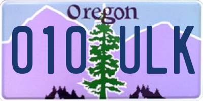 OR license plate 010ULK