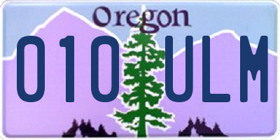 OR license plate 010ULM