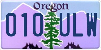 OR license plate 010ULW