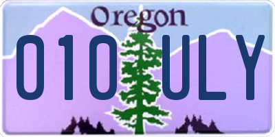 OR license plate 010ULY