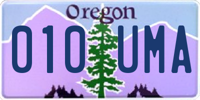 OR license plate 010UMA