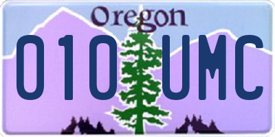OR license plate 010UMC