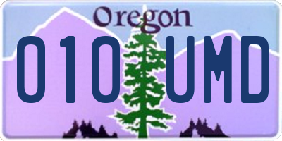 OR license plate 010UMD