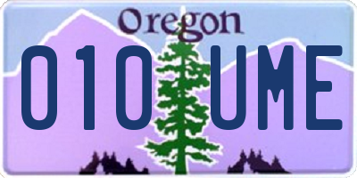 OR license plate 010UME