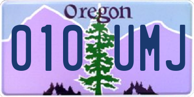 OR license plate 010UMJ
