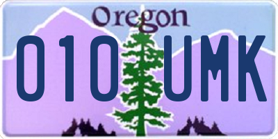 OR license plate 010UMK