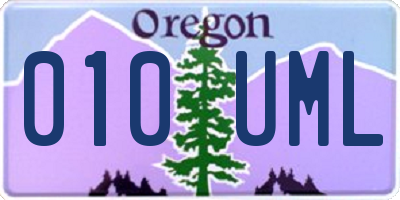 OR license plate 010UML