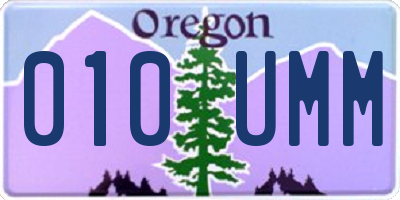 OR license plate 010UMM