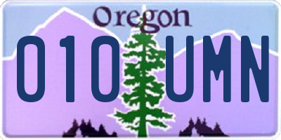 OR license plate 010UMN