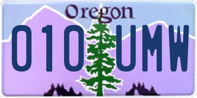 OR license plate 010UMW