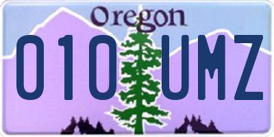 OR license plate 010UMZ