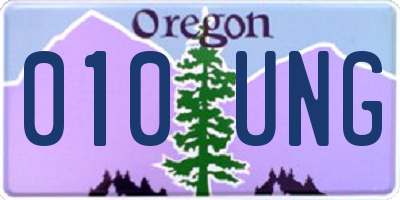 OR license plate 010UNG