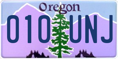 OR license plate 010UNJ