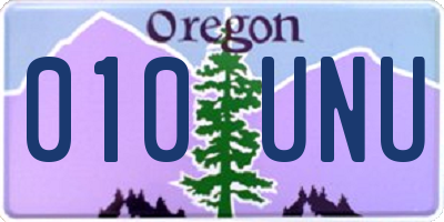 OR license plate 010UNU
