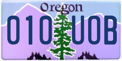 OR license plate 010UOB
