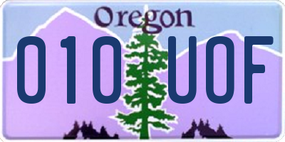 OR license plate 010UOF