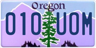 OR license plate 010UOM