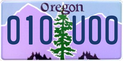OR license plate 010UOO