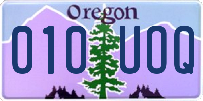 OR license plate 010UOQ