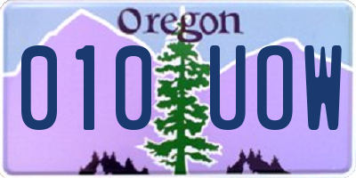 OR license plate 010UOW