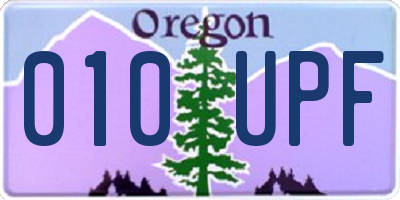 OR license plate 010UPF