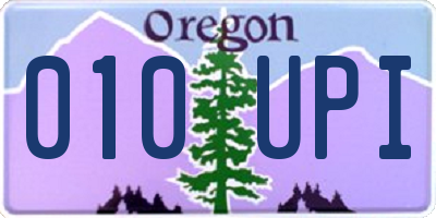 OR license plate 010UPI