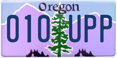 OR license plate 010UPP