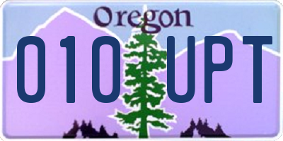 OR license plate 010UPT