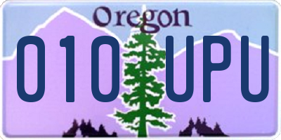 OR license plate 010UPU