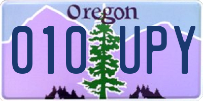 OR license plate 010UPY