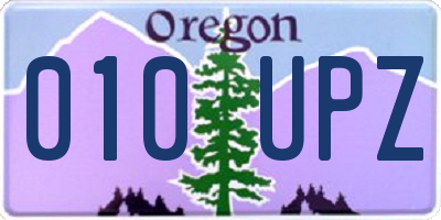 OR license plate 010UPZ