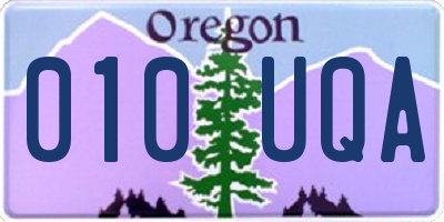 OR license plate 010UQA