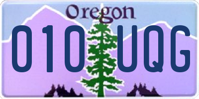 OR license plate 010UQG