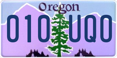 OR license plate 010UQO