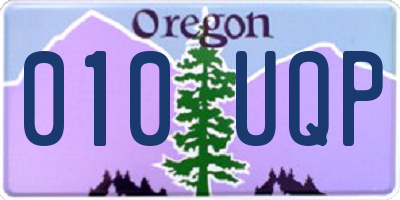 OR license plate 010UQP