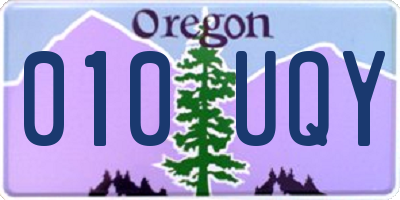 OR license plate 010UQY