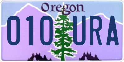 OR license plate 010URA