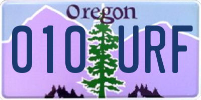 OR license plate 010URF