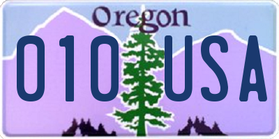OR license plate 010USA