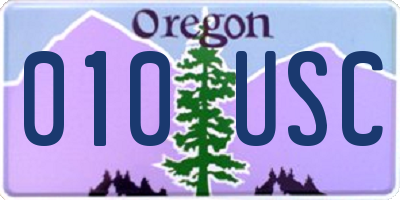 OR license plate 010USC