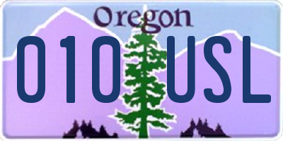 OR license plate 010USL
