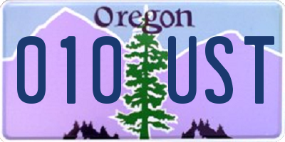 OR license plate 010UST