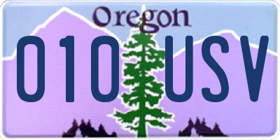 OR license plate 010USV