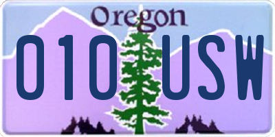OR license plate 010USW