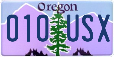 OR license plate 010USX