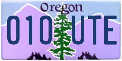 OR license plate 010UTE