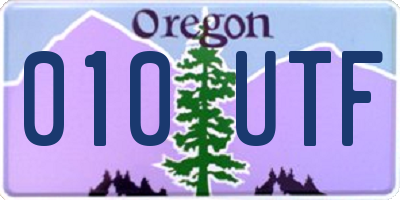 OR license plate 010UTF